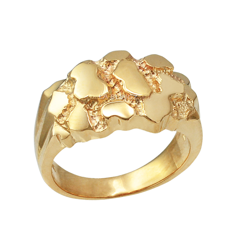 Polished Yellow Gold Nugget Ring