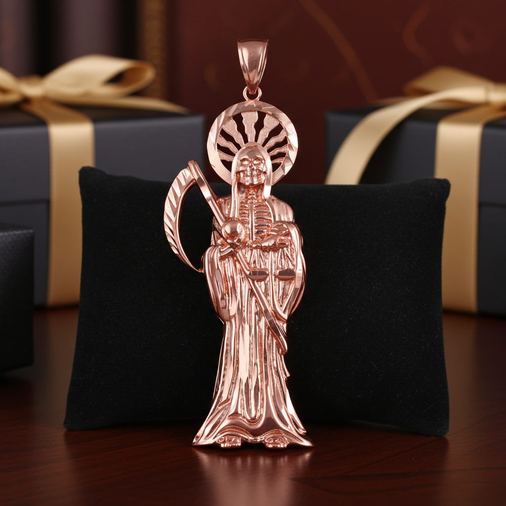 Sterling Silver Santa Muerte DC Pendant