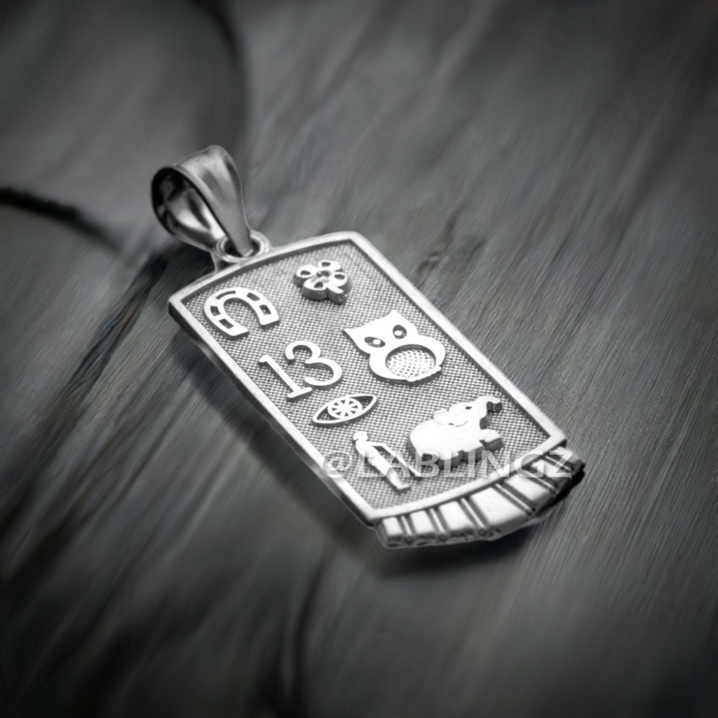 Sterling Silver Lucky Charm Good Luck Symbols Talisman Pendant Necklace