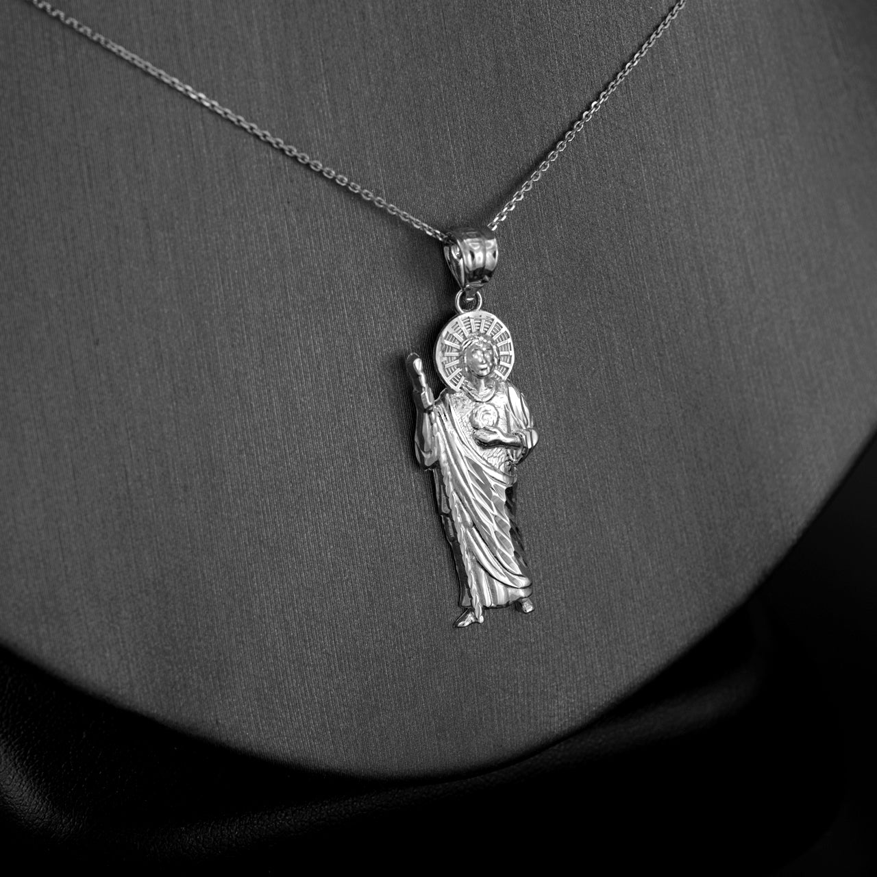 Gold St. Jude Sparkle-Cut Pendant Necklace