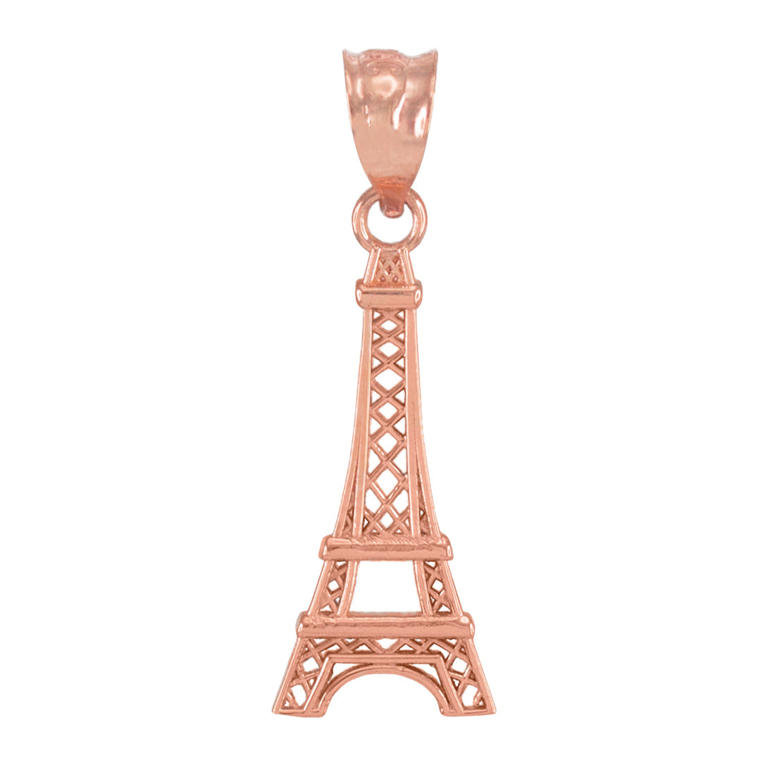 Gold Paris Eiffel Tower Charm Necklace (yellow, white, rose gold, 10k, 14k)