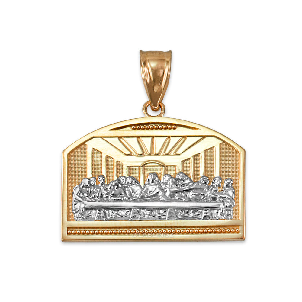 Gold Last Supper Pendant Necklace (10K, 14K, yellow, white, rose gold)
