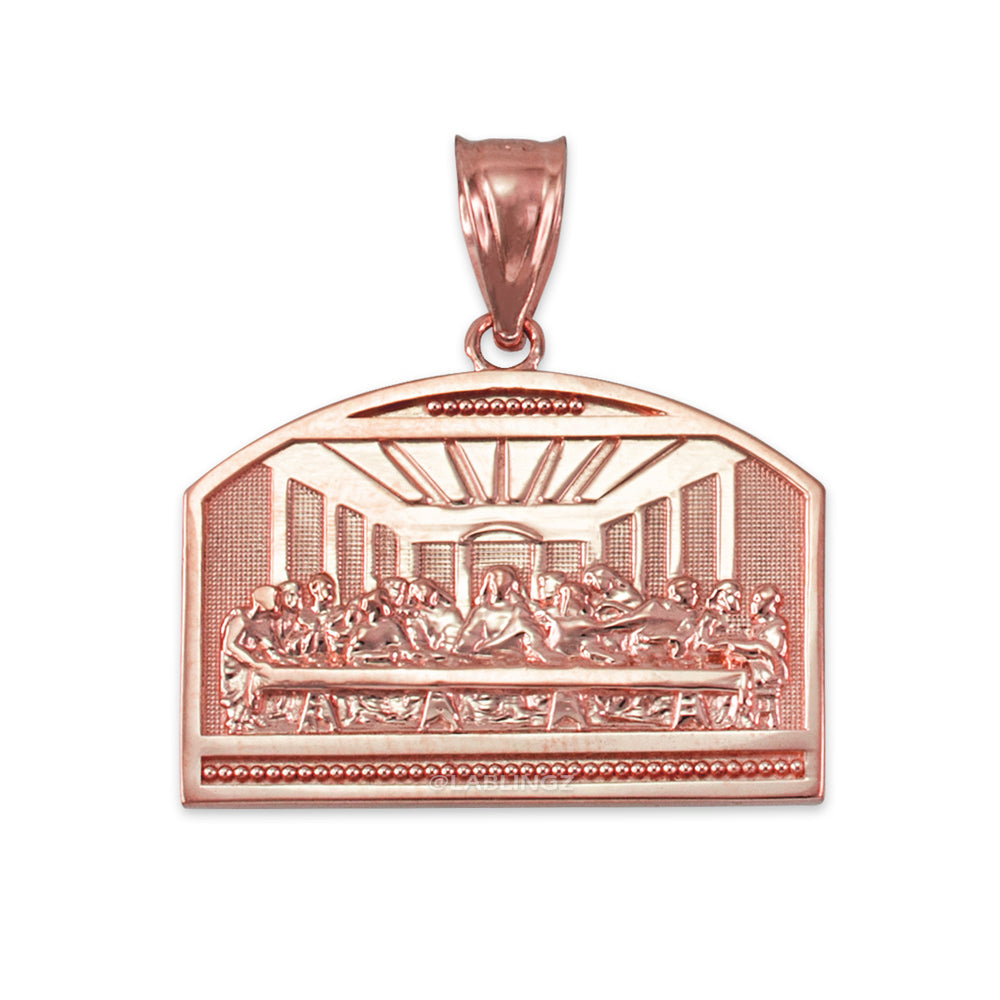 Gold Last Supper Pendant Necklace (10K, 14K, yellow, white, rose gold)