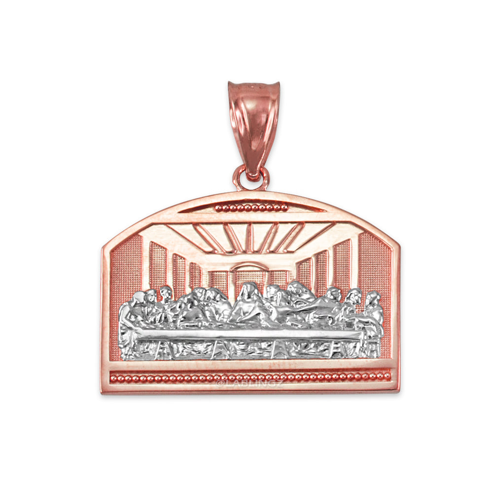 Gold Last Supper Pendant Necklace (10K, 14K, yellow, white, rose gold)