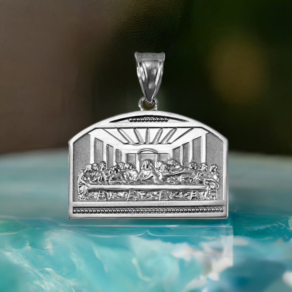 Gold Last Supper Pendant Necklace (10K, 14K, yellow, white, rose gold)