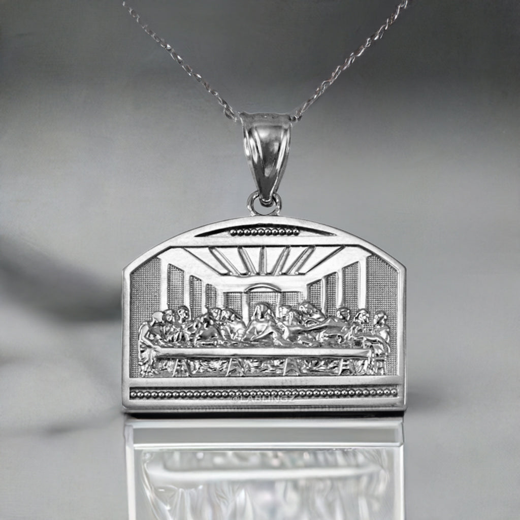 Gold Last Supper Pendant Necklace (10K, 14K, yellow, white, rose gold)