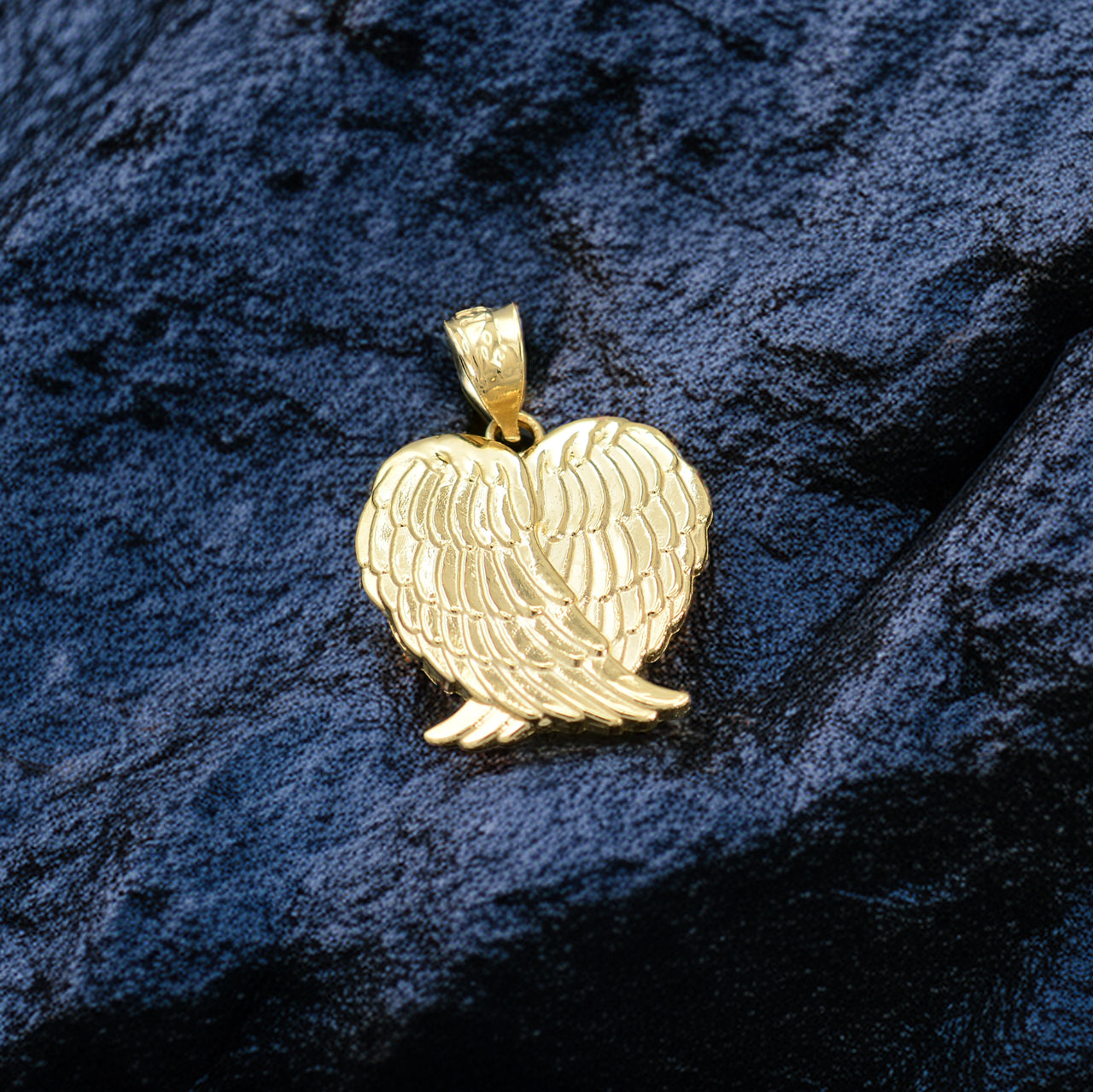 Gold Angel Wings Pendant Necklace (yellow, white, rose gold, 10k, 14k)
