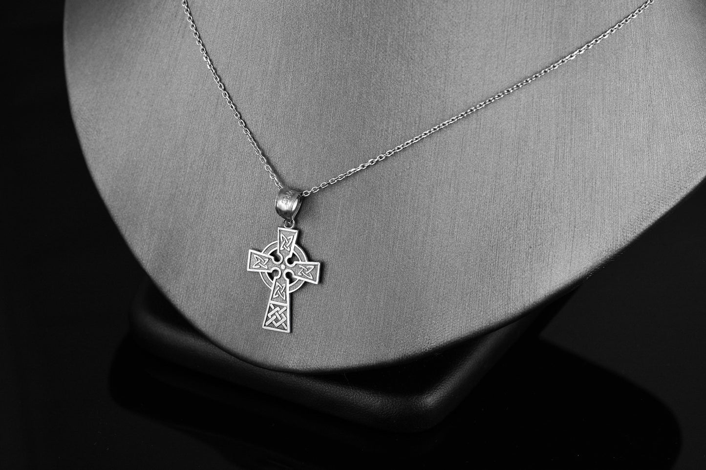 Sterling Silver Celtic Cross Charm Necklace