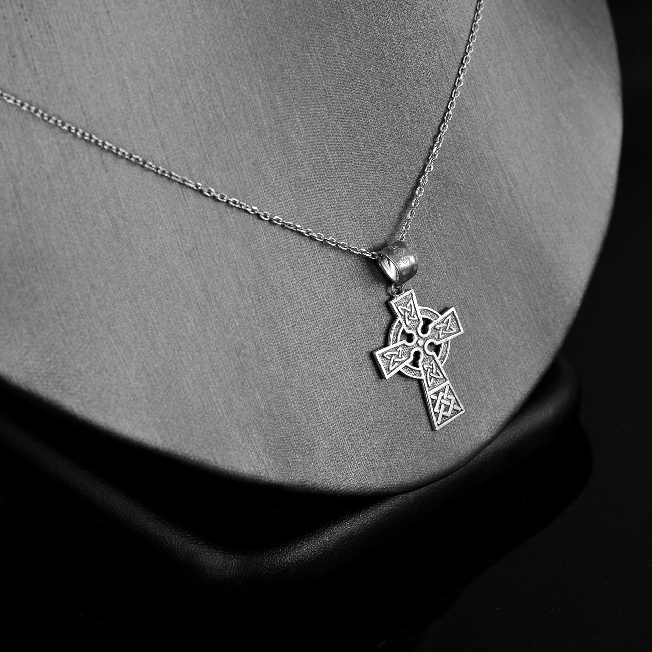 Sterling Silver Celtic Cross Charm Necklace
