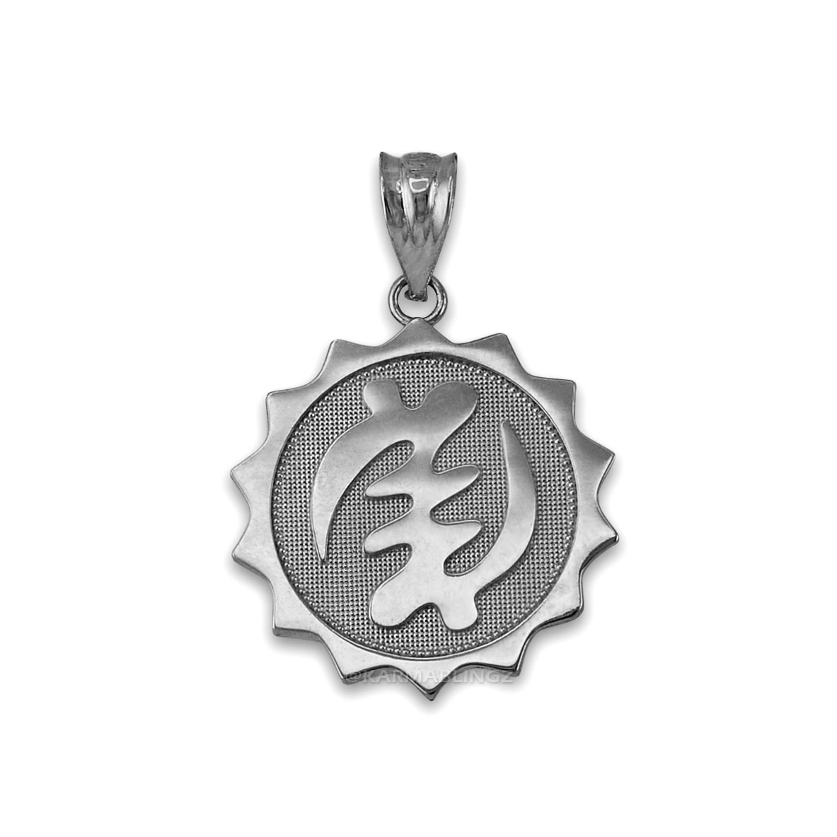 Sterling Silver African Adinkra Gye Nyame Pendant Necklace