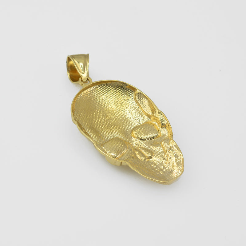 Polished Gold Skull Head Pendant (yellow, white, rose gold, 10K, 14K)