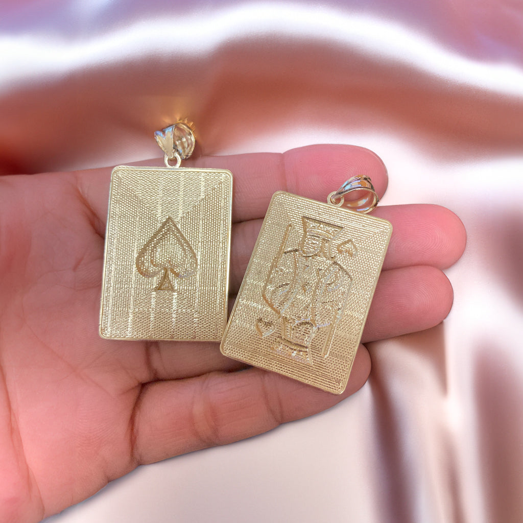 Gold King of Spades Poker Card Pendant | 10K & 14K | Yellow, White, Rose, Two-Tone