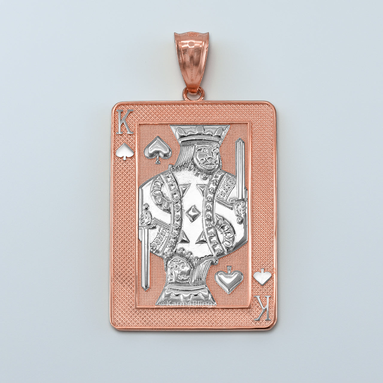 Gold King of Spades Poker Card Pendant | 10K & 14K | Yellow, White, Rose, Two-Tone
