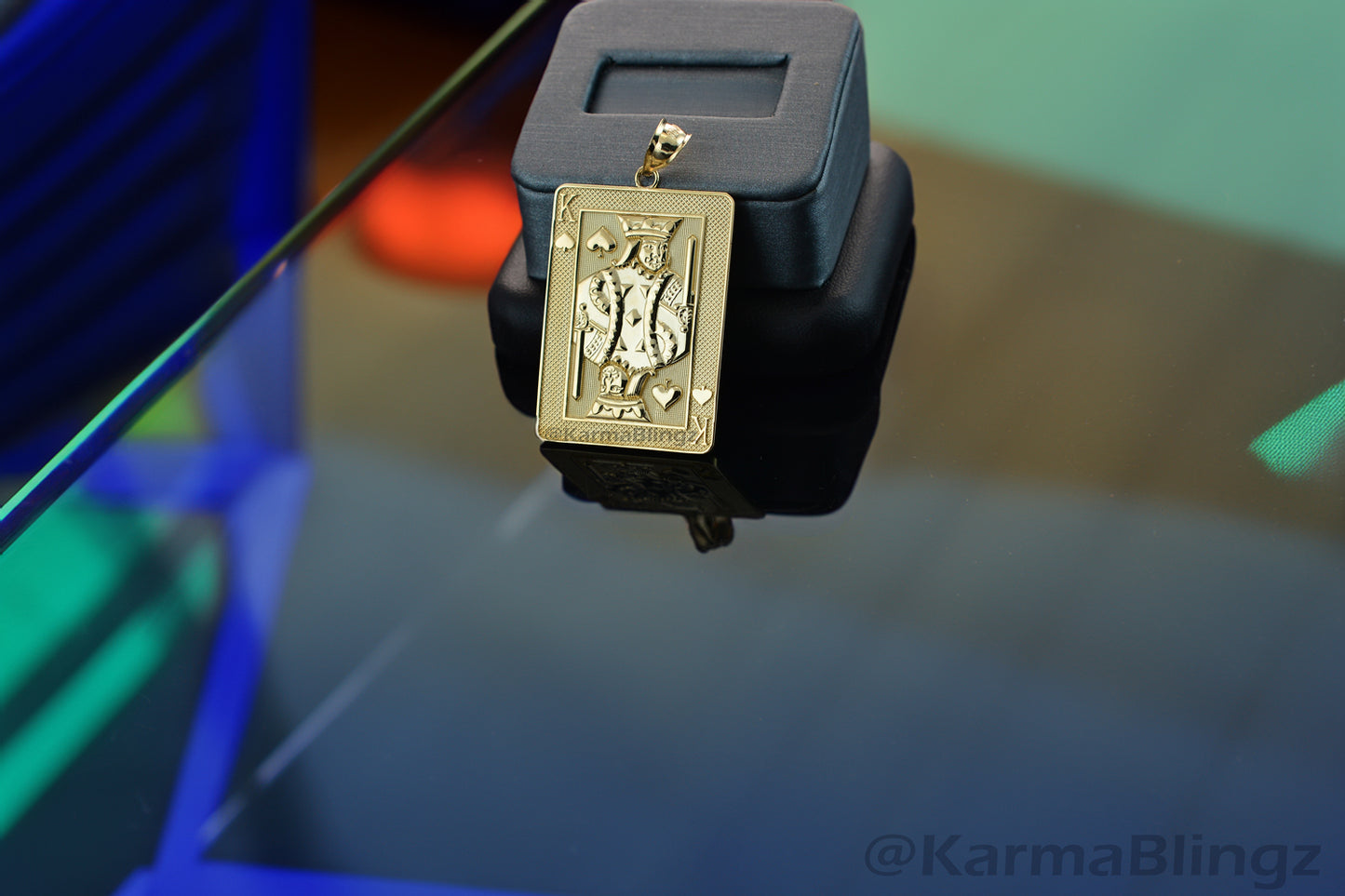 Gold King of Spades Poker Card Pendant | 10K & 14K | Yellow, White, Rose, Two-Tone