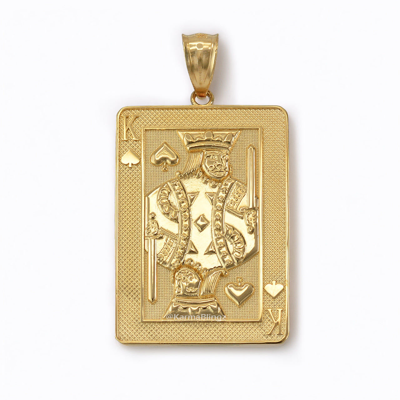 Gold King of Spades Poker Card Pendant | 10K & 14K | Yellow, White, Rose, Two-Tone