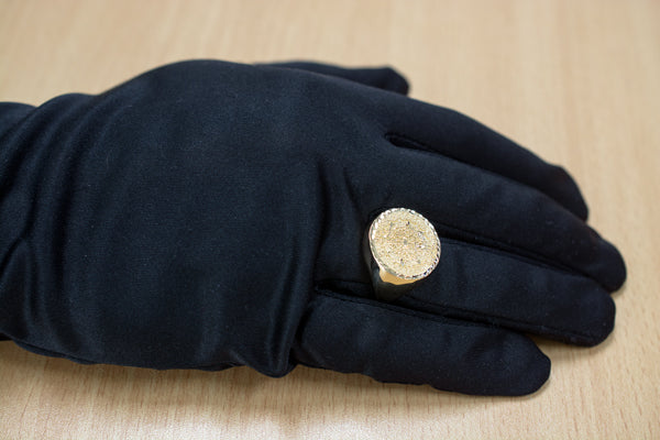 Gold Aztec Mayan Sun Calendar Men's DC Statement Ring