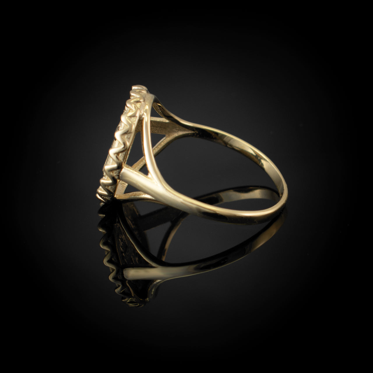Solid Gold St. Benedict Coin Medallion Ring for Women