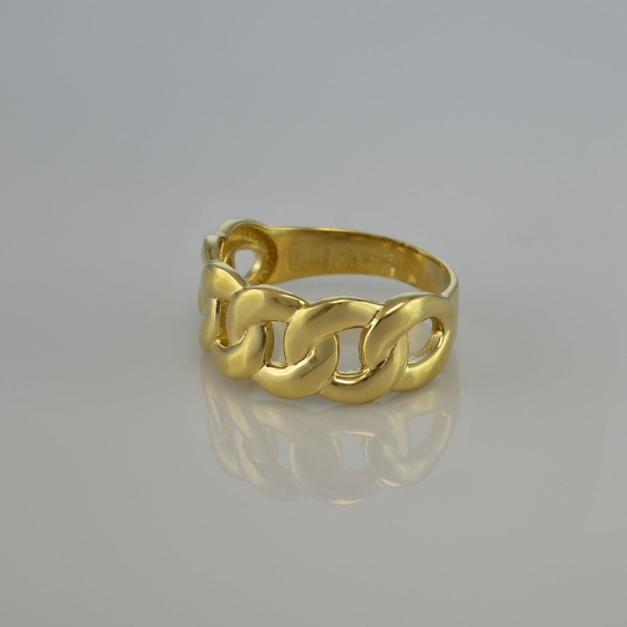 Gold Cuban Link Chain Unisex Ring