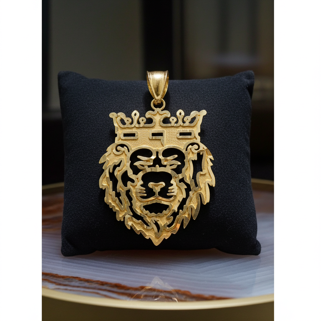 Gold Lion King DC Openwork Pendant (Small/Large, 10k/14k, Yellow, White, Rose gold)