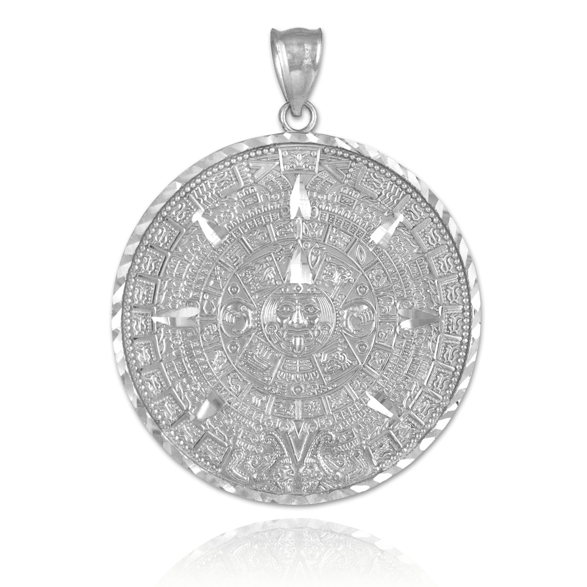 Sterling Silver Aztec Mayan Sun Calendar Pendant (small, medium, large) Karma Blingz