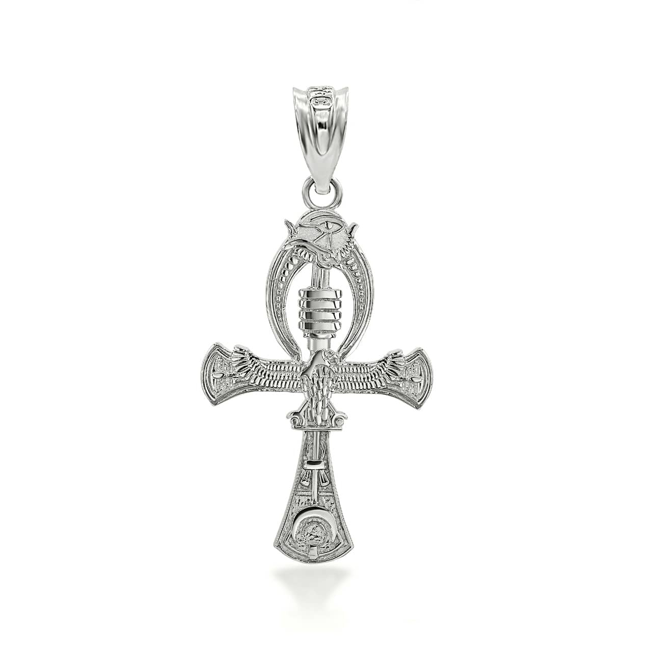 Gold Egyptian Symbols Ankh, Pilar Djed, Eye Of Ra Charm Necklace Karma Blingz