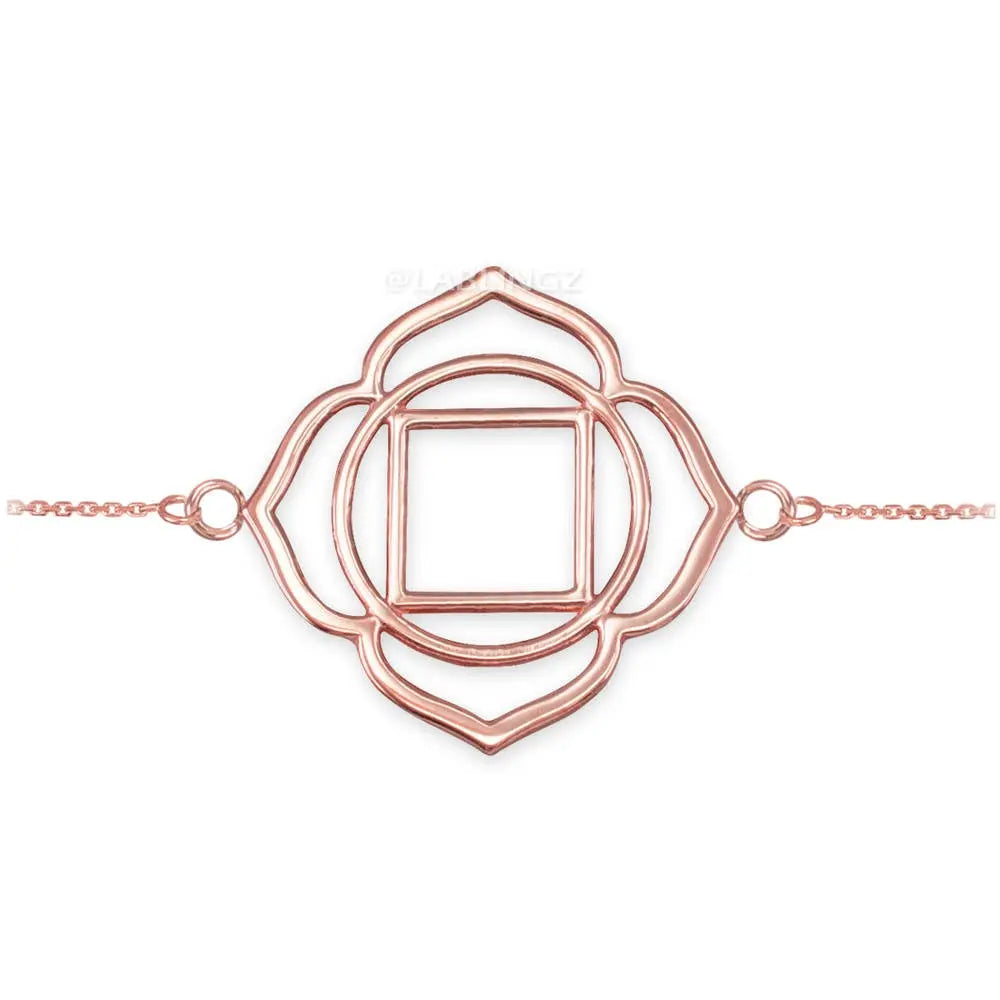 14K Gold Muladhara (Root) Chakra Yoga Bracelet (yellow, white, rose gold) Karma Blingz