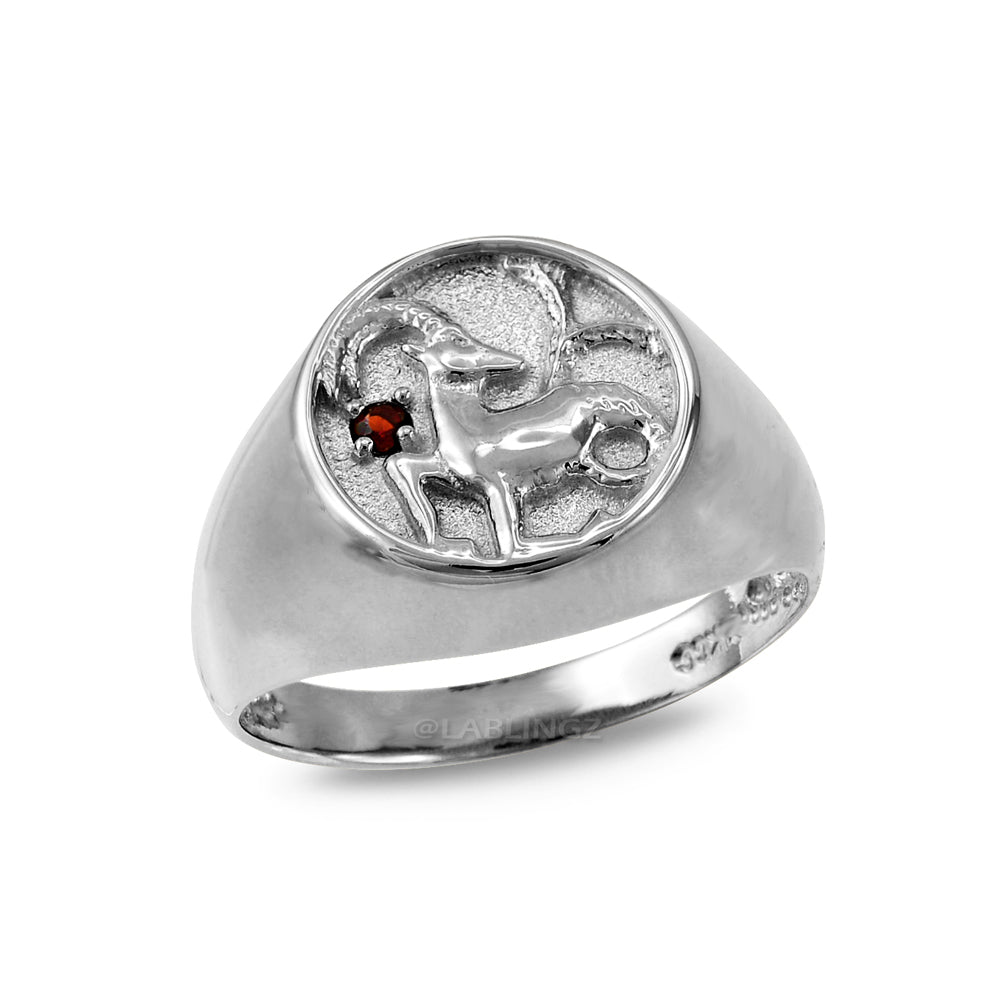 White Gold Genuine Birthstone Zodiac Ring Karma Blingz