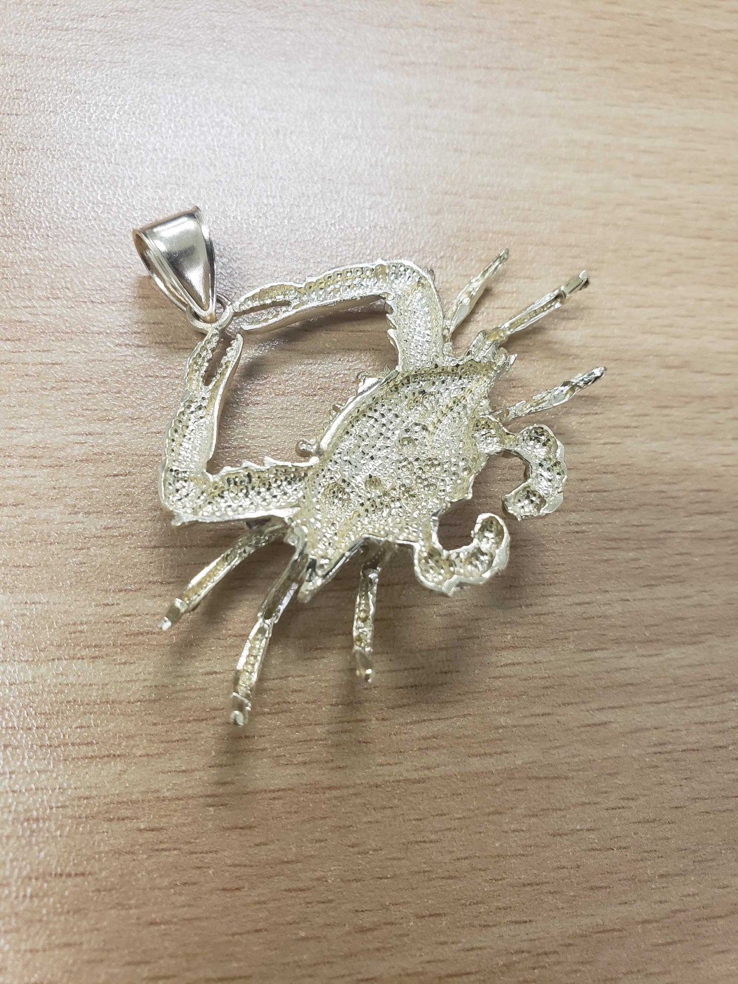 Gold Large Crab Pendant Necklace (10K, 14K, yellow, white, rose gold) Karma Blingz