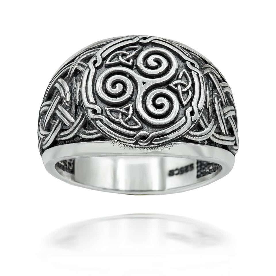 Sterling Silver Celtic Triskele Ring Karma Blingz