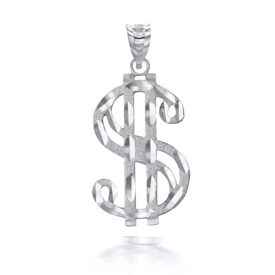Solid Gold Dollar Sign Hip-hop Pendant Necklace Karma Blingz