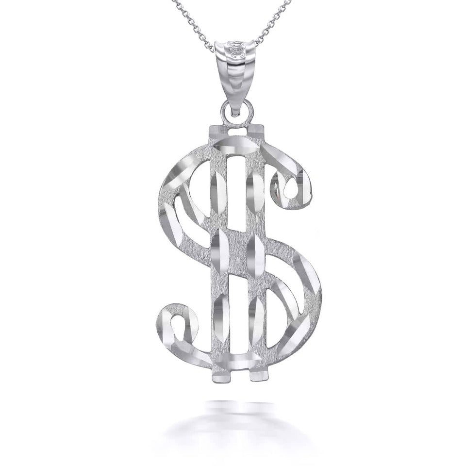 Solid Gold Dollar Sign Hip-hop Pendant Necklace Karma Blingz