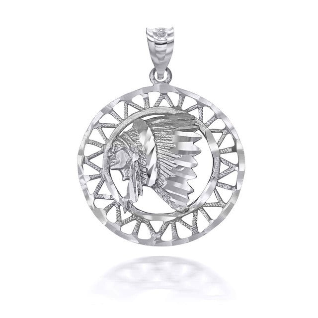 Gold Apache Indian Chief DC Talisman Pendant Necklace Karma Blingz