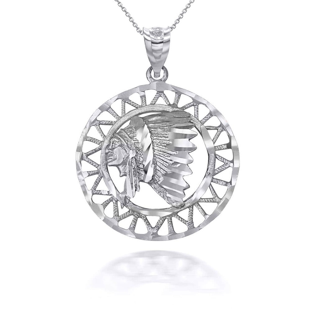 Gold Apache Indian Chief DC Talisman Pendant Necklace Karma Blingz