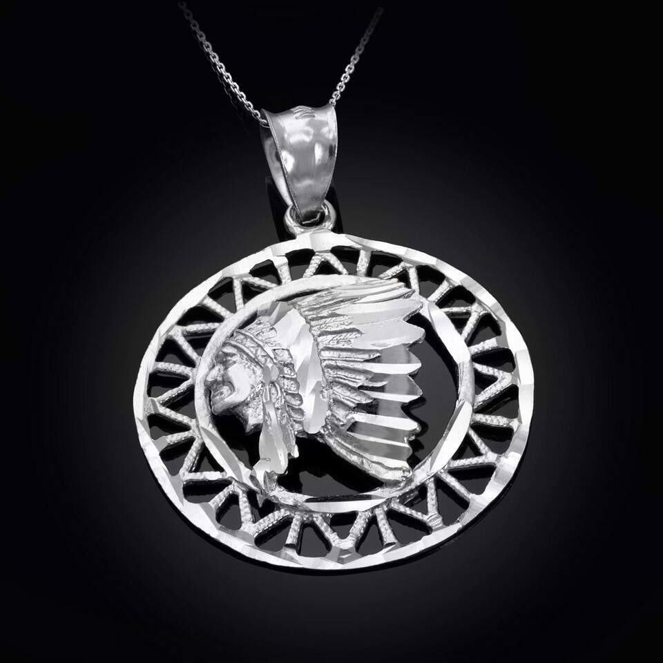 Gold Apache Indian Chief DC Talisman Pendant Necklace Karma Blingz