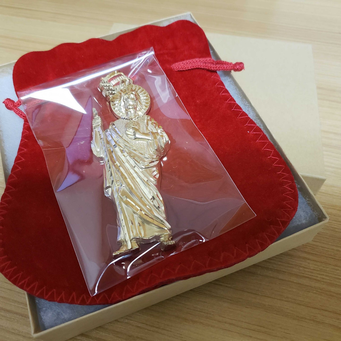 Gold Saint Jude Large Pendant (yellow, white, rose gold, 10k, 14k) Karma Blingz