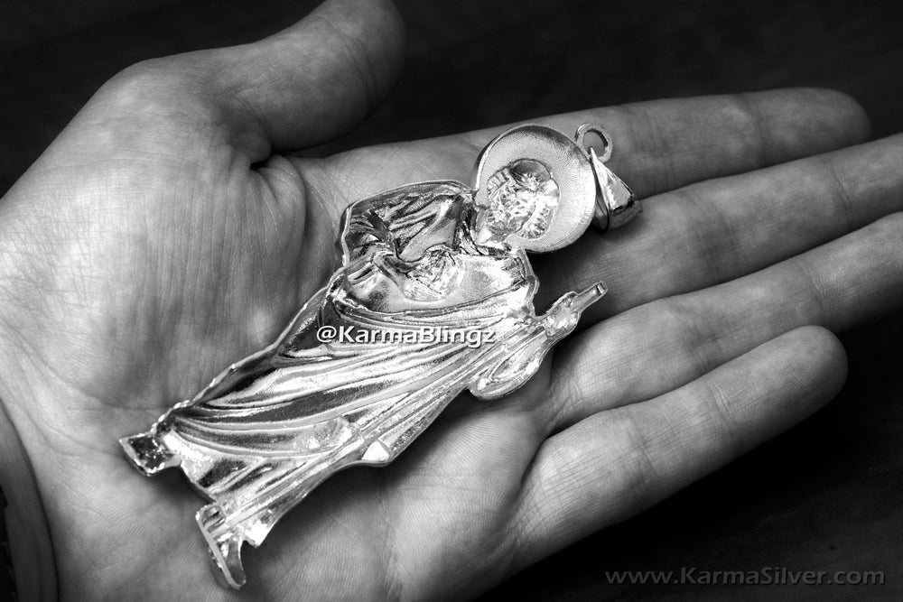 Sterling Silver Saint Jude Large Pendant Karma Blingz