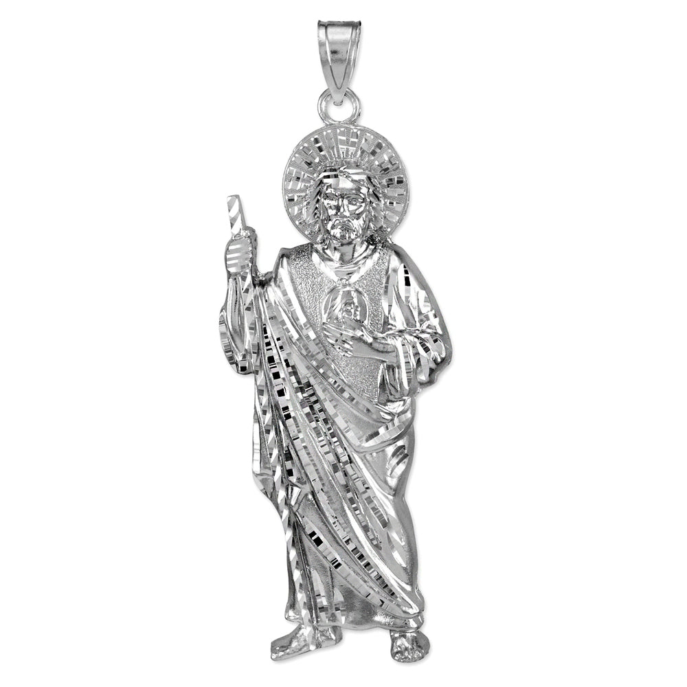Sterling Silver Saint Jude Large Pendant Karma Blingz