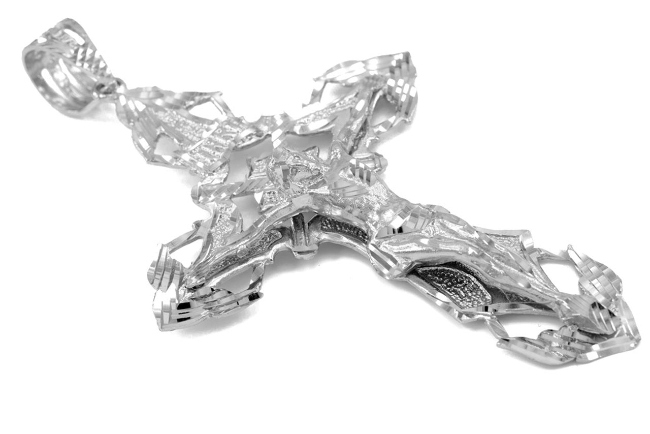 Solid Sterling Silver Large Mens Crucifix Cross Pendant Karma Blingz