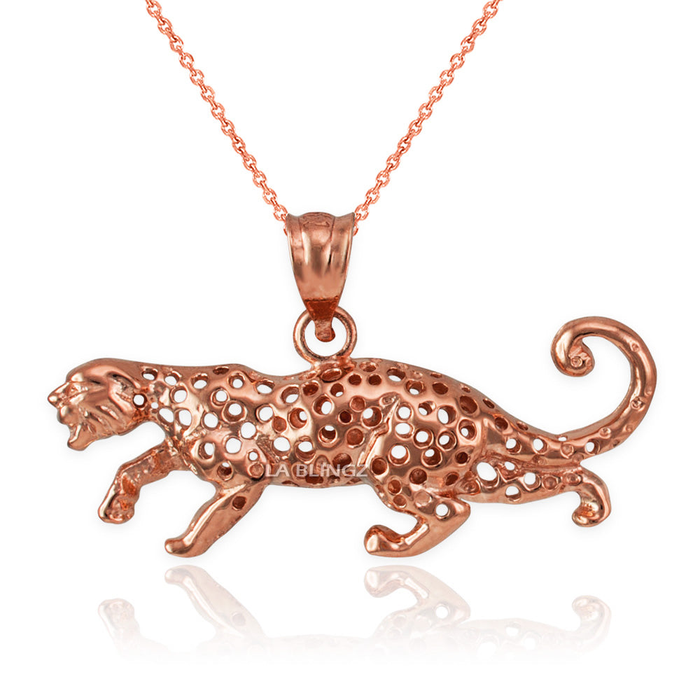 Gold Leopard Charm Necklace (10K, 14K, yellow, white, rose gold) Karma Blingz
