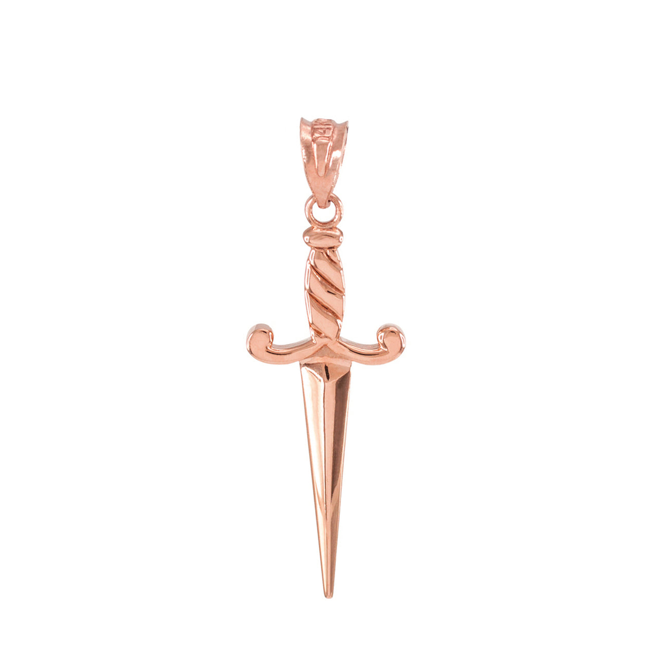 Gold Dagger Knife Charm Pendant Necklace (10k, 14k, yellow, white, rose gold) Karma Blingz