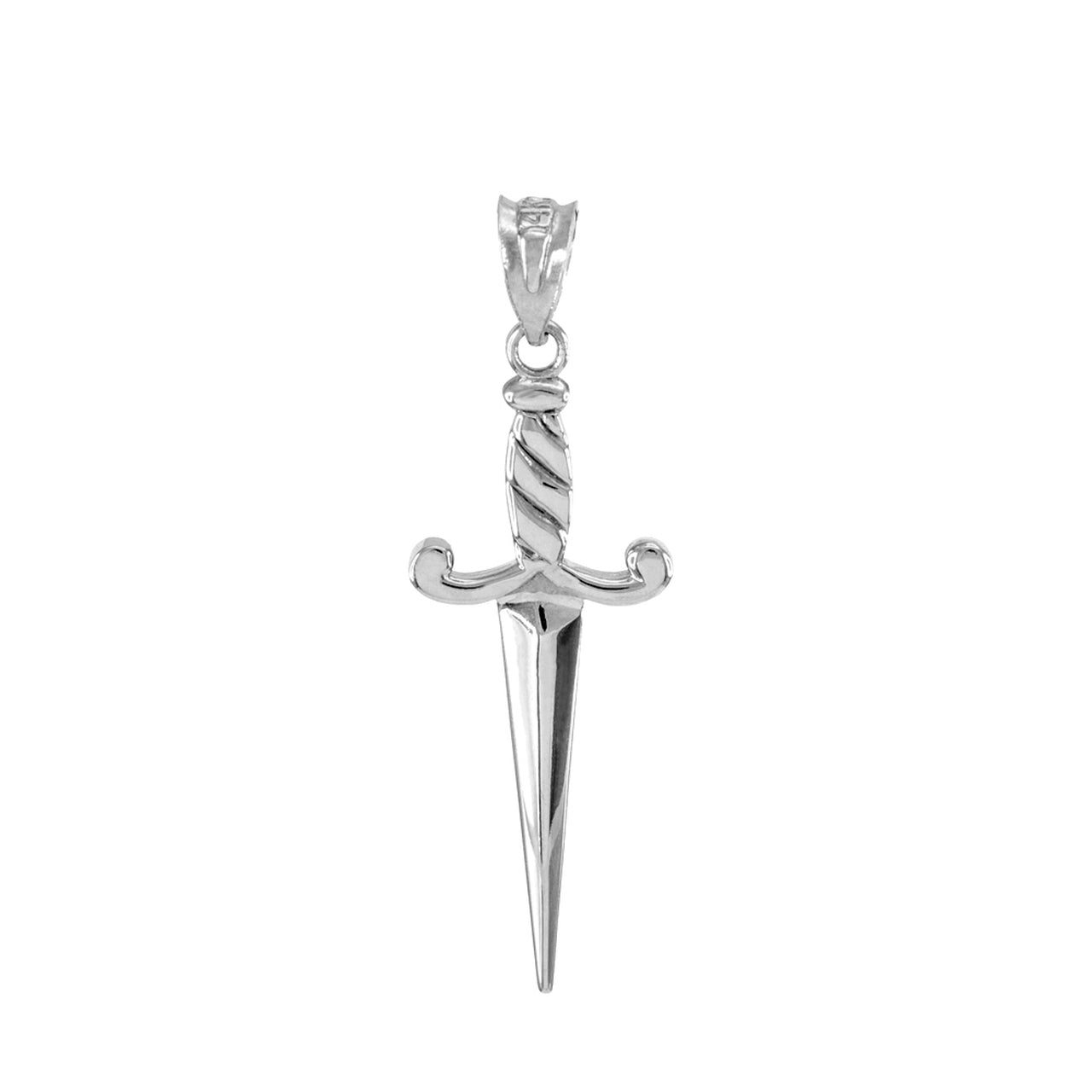 Gold Dagger Knife Charm Pendant Necklace (10k, 14k, yellow, white, rose gold) Karma Blingz