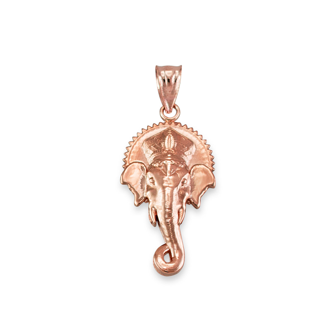 Solid Gold Hindu Elephant God Ganesha Pendant Necklace(10k, 14k, yellow, white, rose gold) Karma Blingz