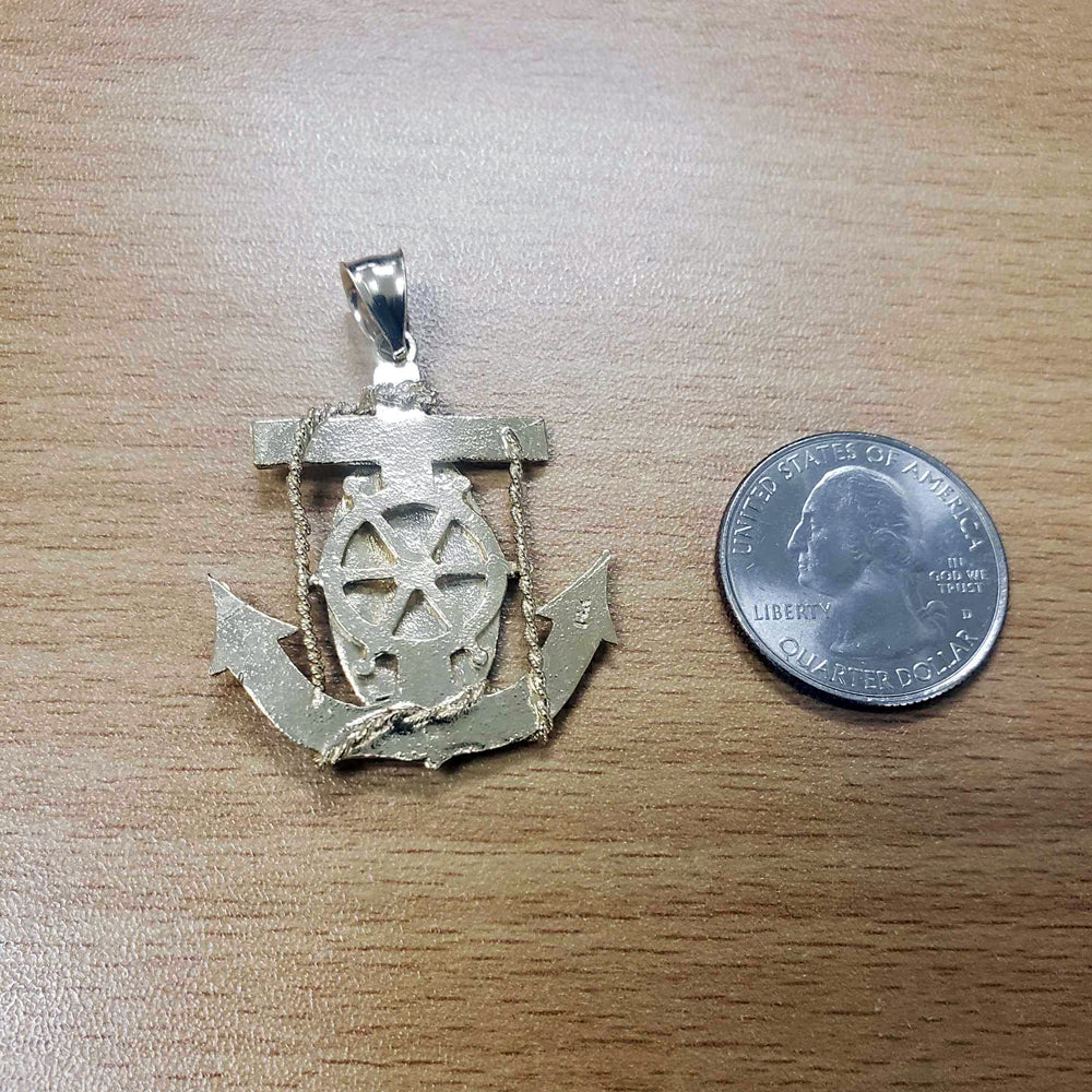 Gold Our Lady Of Guadalupe Mariner Anchor Pendant (yellow, white, rose gold, 10k, 14k) Karma Blingz