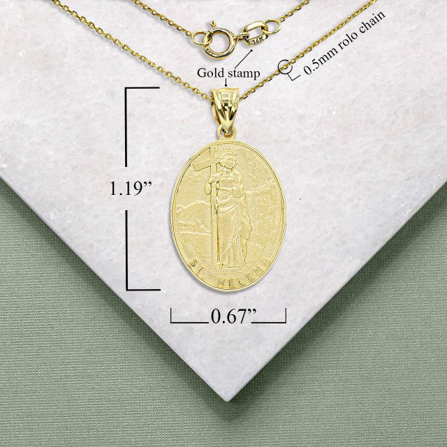 Gold Saint Helena Oval Medallion Pendant Necklace Karma Blingz