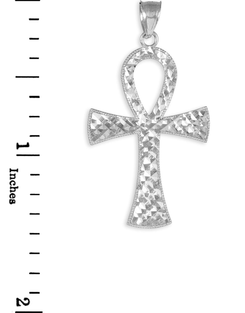 Sterling Silver Egyptian Ankh Cross DC Pendant Necklace Karma Blingz