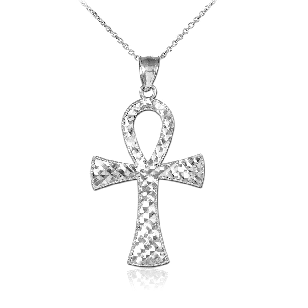 Sterling Silver Egyptian Ankh Cross DC Pendant Necklace Karma Blingz