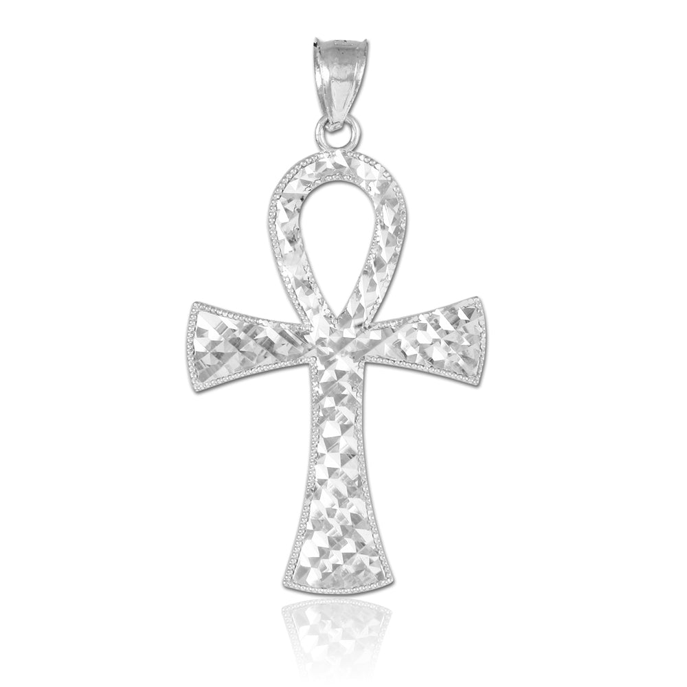Sterling Silver Egyptian Ankh Cross DC Pendant Necklace Karma Blingz