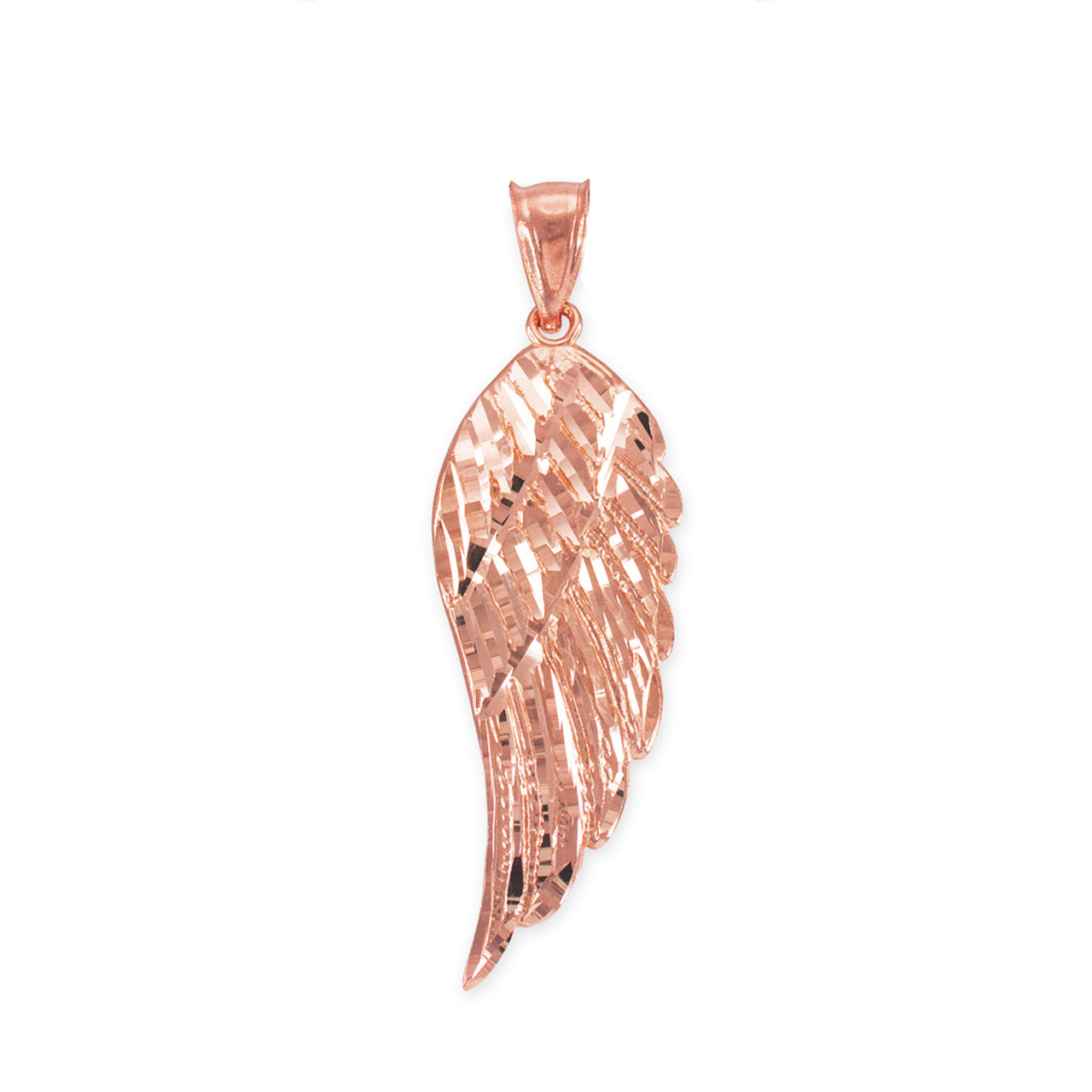 14K Gold Angel Wing Pendant Necklace (yellow, white, rose gold) Karma Blingz