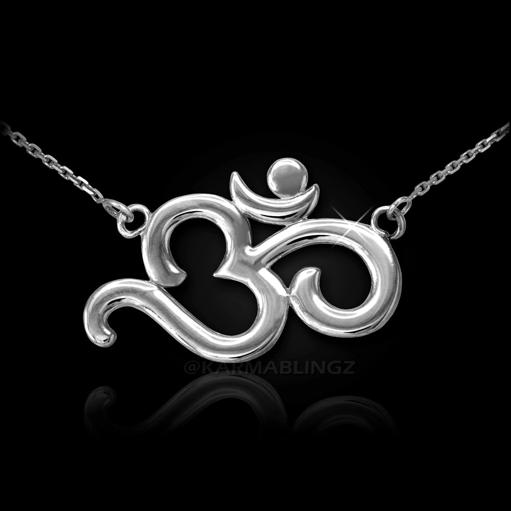 14K Gold Om Necklace (yellow, white, rose gold) Karma Blingz