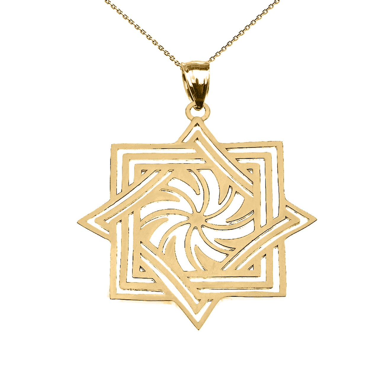 Polished Gold Armenian Eternity Symbol Pendant Necklace (10k, 14k, yellow, white, rose gold) Karma Blingz